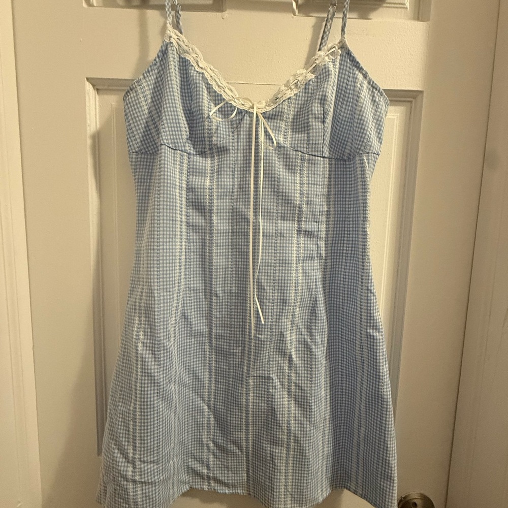 Blue and White Dress